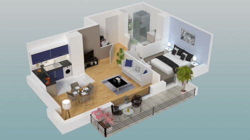 Вложения денег в недвижимости - квартирa 2 комнаты - 45 m2 - Dieppe - Photo 