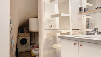 Dafne Italian Design Meuble blanchisserie porte machine à laver porte sèche- linge avec miroir et lavabo Composition salle de bain fonctionnelle :  : Cuisine et Maison