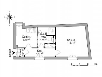 Appartement a louer pontoise - 1 pièce(s) - 30.7 m2 - Surfyn