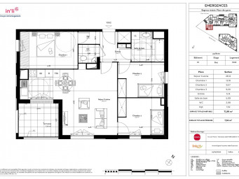 Appartement a louer bagneux - 4 pièce(s) - 72.4 m2 - Surfyn
