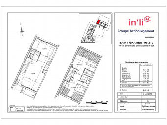 Appartement a louer saint-gratien - 3 pièce(s) - 62.57 m2 - Surfyn