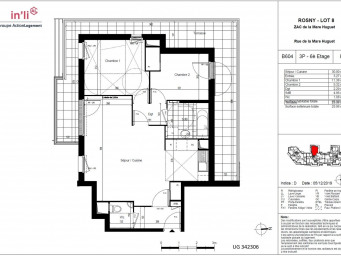 Appartement a louer rosny-sous-bois - 3 pièce(s) - 63.1 m2 - Surfyn