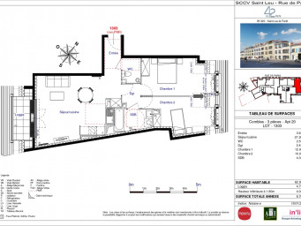 Appartement a louer  - 3 pièce(s) - 62.9 m2 - Surfyn