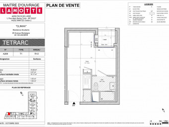 Appartement a louer angers - 1 pièce(s) - 19.17 m2 - Surfyn