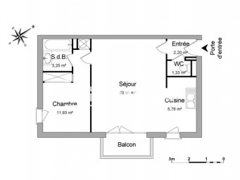 Appartement a louer conflans-sainte-honorine - 2 pièce(s) - 48.3 m2 - Surfyn