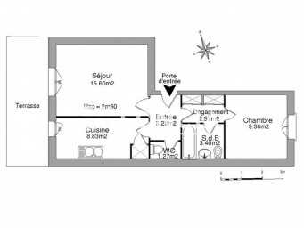 Appartement a louer vienne - 2 pièce(s) - 44.32 m2 - Surfyn
