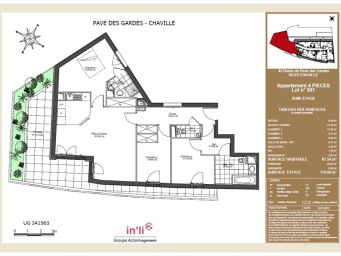 Appartement a louer chaville - 4 pièce(s) - 87.54 m2 - Surfyn