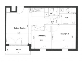 Appartement a louer villiers-le-bel - 3 pièce(s) - 56 m2 - Surfyn