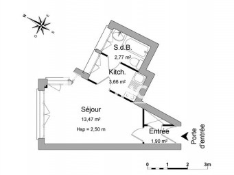 Appartement a louer thonon-les-bains - 1 pièce(s) - 21.8 m2 - Surfyn