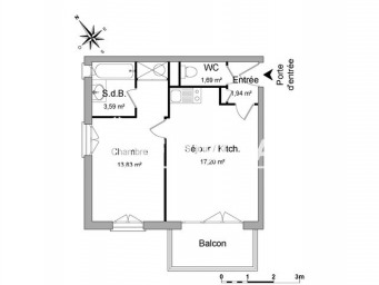 Appartement a louer carrieres-sous-poissy - 2 pièce(s) - 38.25 m2 - Surfyn