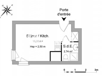 Appartement a louer elancourt - 1 pièce(s) - 18.8 m2 - Surfyn