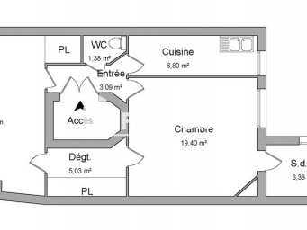 Appartement a louer tours - 2 pièce(s) - 67.81 m2 - Surfyn