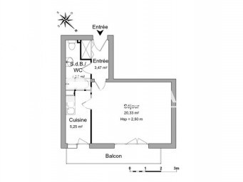 Appartement a louer evreux - 1 pièce(s) - 33.27 m2 - Surfyn