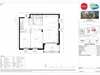 Appartement a louer bron - 3 pièce(s) - 64 m2 - Surfyn