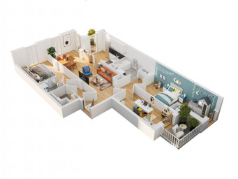Appartement a louer bagneux - 4 pièce(s) - 89.1 m2 - Surfyn