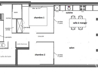 Appartement a louer paris-13e-arrondissement - 3 pièce(s) - 69.29 m2 - Surfyn