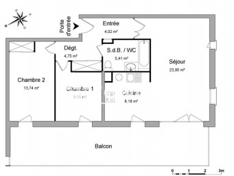 Appartement a louer mantes-la-jolie - 3 pièce(s) - 69.2 m2 - Surfyn