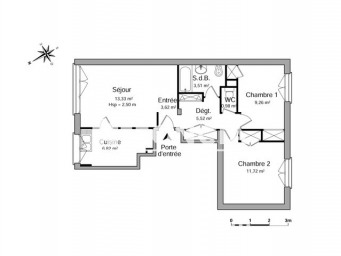 Appartement a louer saint-germain-en-laye - 3 pièce(s) - 54.69 m2 - Surfyn