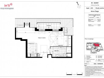 Appartement a louer gagny - 1 pièce(s) - 41.9 m2 - Surfyn