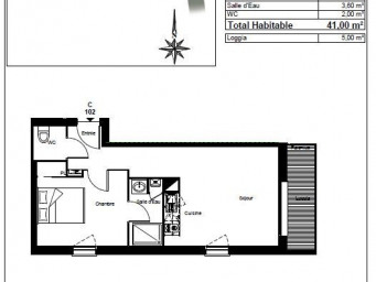 Appartement a louer villenave-d'ornon - 2 pièce(s) - 41 m2 - Surfyn