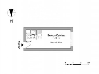 Appartement a louer epinay-sur-seine - 1 pièce(s) - 13.34 m2 - Surfyn