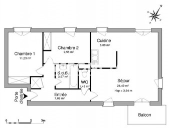 Appartement a louer brest - 3 pièce(s) - 63.5 m2 - Surfyn