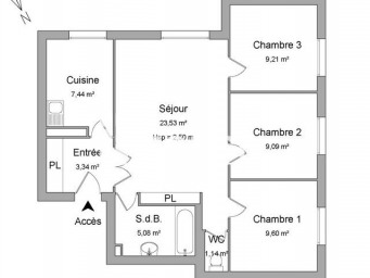 Appartement a louer taverny - 4 pièce(s) - 68.4 m2 - Surfyn