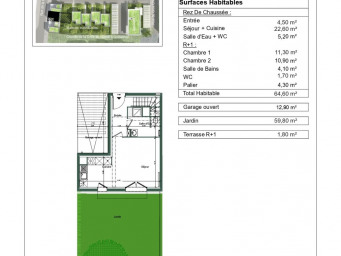 Maison a louer bretigny-sur-orge - 3 pièce(s) - 64.6 m2 - Surfyn