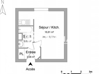 Appartement a louer poitiers - 1 pièce(s) - 23 m2 - Surfyn