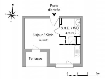 Appartement a louer saint-nazaire - 1 pièce(s) - 23.1 m2 - Surfyn