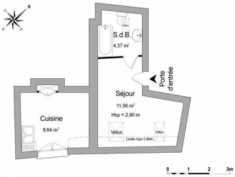 Appartement a louer rueil-malmaison - 1 pièce(s) - 24.57 m2 - Surfyn
