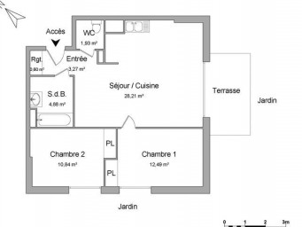 Appartement a louer mont-saint-aignan - 3 pièce(s) - 62 m2 - Surfyn