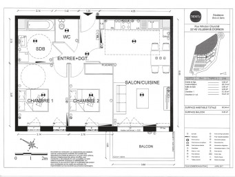 Appartement a louer villenave-d'ornon - 3 pièce(s) - 60.94 m2 - Surfyn