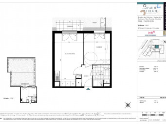 Appartement a louer  - 2 pièce(s) - 40.2 m2 - Surfyn