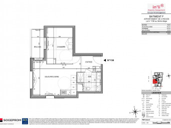 Appartement a louer cergy - 2 pièce(s) - 42.9 m2 - Surfyn