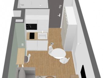 Appartement a louer cergy - 1 pièce(s) - 17.21 m2 - Surfyn