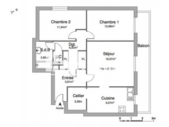 Appartement a louer ermont - 3 pièce(s) - 68.3 m2 - Surfyn