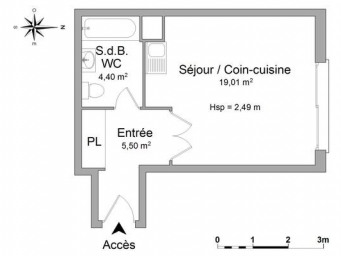 Appartement a louer paris-7e-arrondissement - 1 pièce(s) - 28.91 m2 - Surfyn