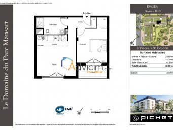 Appartement a louer plaisir - 2 pièce(s) - 46.5 m2 - Surfyn