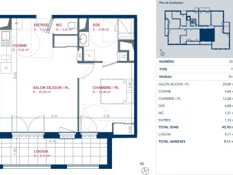 Appartement a louer laval - 2 pièce(s) - 45 m2 - Surfyn