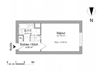 Appartement a louer rennes - 1 pièce(s) - 22.53 m2 - Surfyn