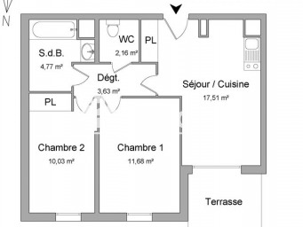 Appartement a louer marseille-11e-arrondissement - 3 pièce(s) - 49.78 m2 - Surfyn