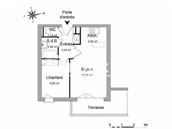 Appartement a louer istres - 2 pièce(s) - 36.89 m2 - Surfyn