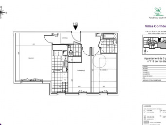 Appartement 3 pièce(s) 66.1 m²à louer Eragny