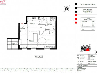 Appartement a louer sarcelles - 2 pièce(s) - 41.9 m2 - Surfyn