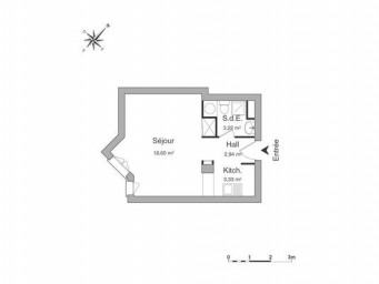 Appartement a louer cergy - 1 pièce(s) - 28.09 m2 - Surfyn