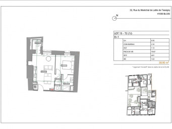 Appartement a louer blois - 2 pièce(s) - 38.9 m2 - Surfyn