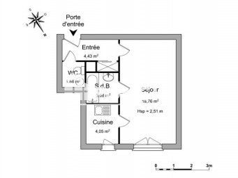 Appartement a louer ermont - 1 pièce(s) - 32.18 m2 - Surfyn