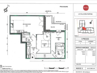 Appartement a louer persan - 3 pièce(s) - 62.85 m2 - Surfyn