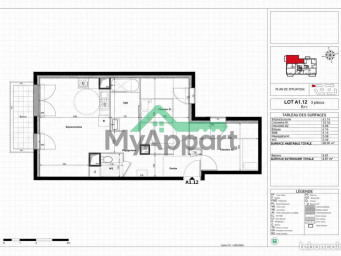 Appartement 3 pièce(s) 58 m²à louer Sartrouville